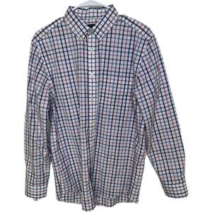 charles tyrwhitt Button Up Shirt Extra Slim Fit Men’s Plaid Blue Pink M Non-Iron